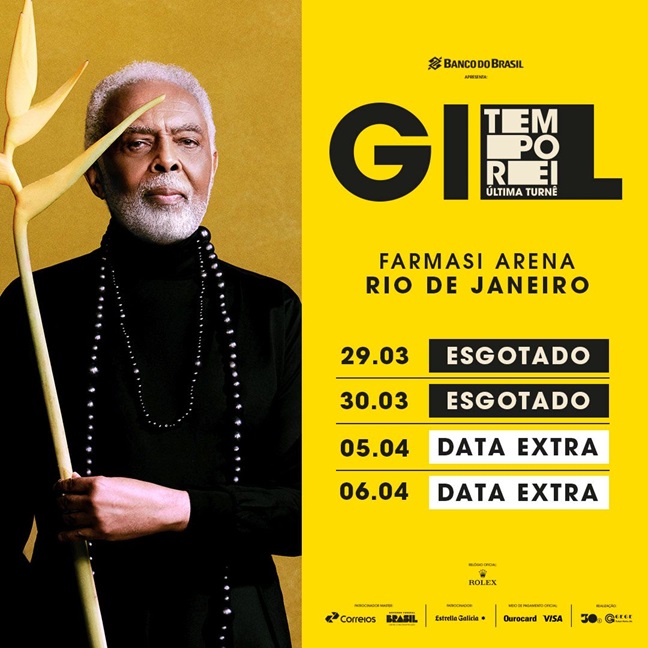 Gilberto Gil vende mais de 210.000 ingressos e anuncia mais duas datas no Ri ...